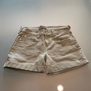 Levi's Army Green Mid Rise Shorts (Size 26)